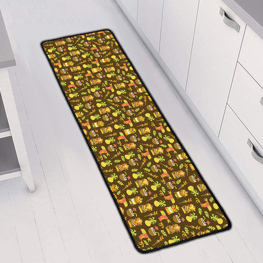 Tiki Luau Pattern Print Long Kitchen Mat