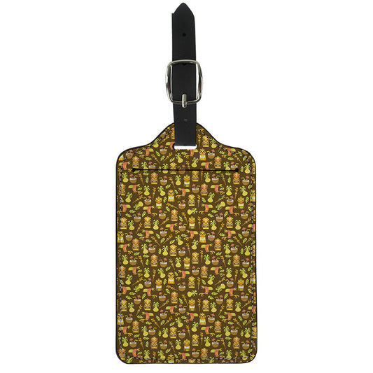 Tiki Luau Pattern Print Luggage Tag