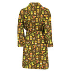 Tiki Luau Pattern Print Men's Bathrobe