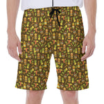 Tiki Luau Pattern Print Men's Beach Shorts