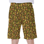 Tiki Luau Pattern Print Men's Beach Shorts