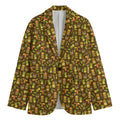 Tiki Luau Pattern Print Men's Blazer