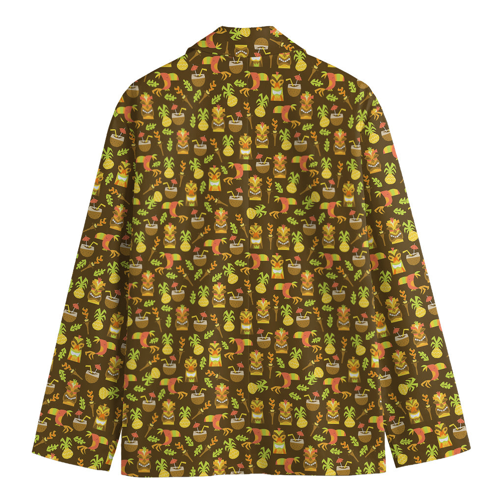 Tiki Luau Pattern Print Men's Blazer