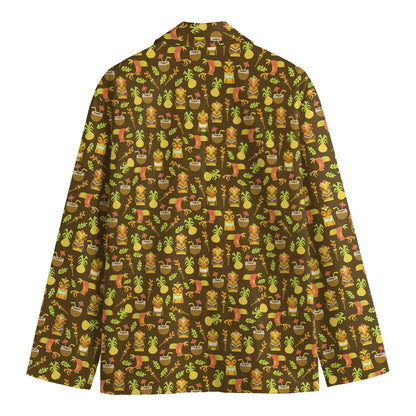 Tiki Luau Pattern Print Men's Blazer
