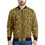 Tiki Luau Pattern Print Men's Bomber Jacket