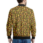 Tiki Luau Pattern Print Men's Bomber Jacket