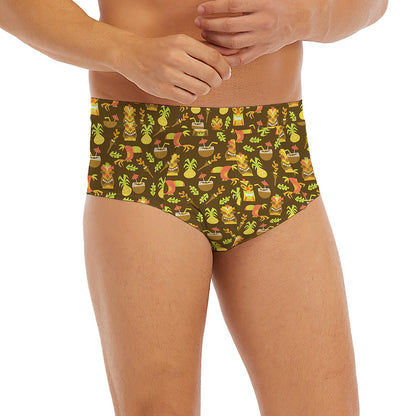 Tiki Luau Pattern Print Men's Briefs
