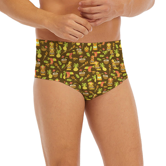 Tiki Luau Pattern Print Men's Briefs