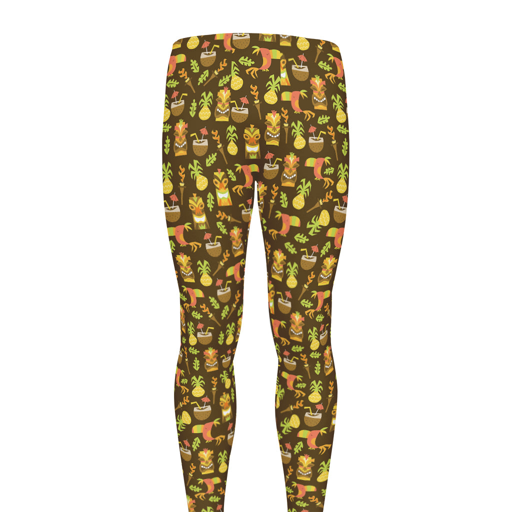 Tiki Luau Pattern Print Men's leggings
