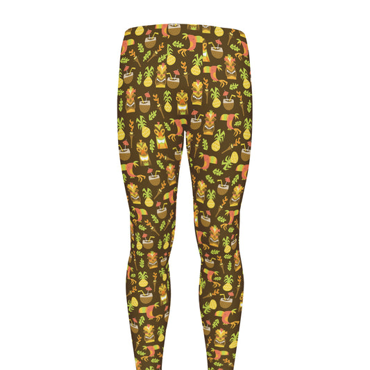 Tiki Luau Pattern Print Men's leggings