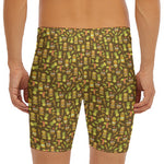 Tiki Luau Pattern Print Men's Long Boxer Briefs