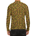 Tiki Luau Pattern Print Men's Long Sleeve Rash Guard