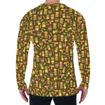 Tiki Luau Pattern Print Men's Long Sleeve T-Shirt
