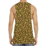 Tiki Luau Pattern Print Men's Muscle Tank Top