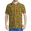 Tiki Luau Pattern Print Men's Polo Shirt