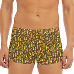 Tiki Luau Pattern Print Men's Short Boxer Briefs