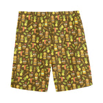 Tiki Luau Pattern Print Men's Sports Shorts
