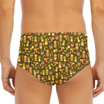Tiki Luau Pattern Print Men's Triangle Swim Briefs