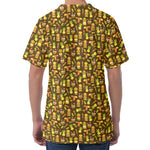 Tiki Luau Pattern Print Men's Velvet T-Shirt