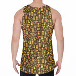 Tiki Luau Pattern Print Men's Velvet Tank Top
