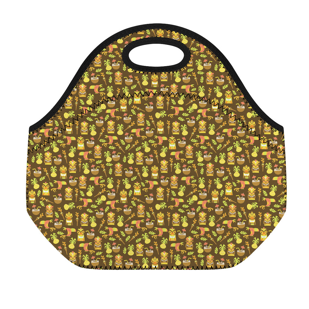 Tiki Luau Pattern Print Neoprene Lunch Bag
