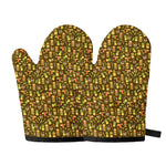 Tiki Luau Pattern Print Oven Mitts