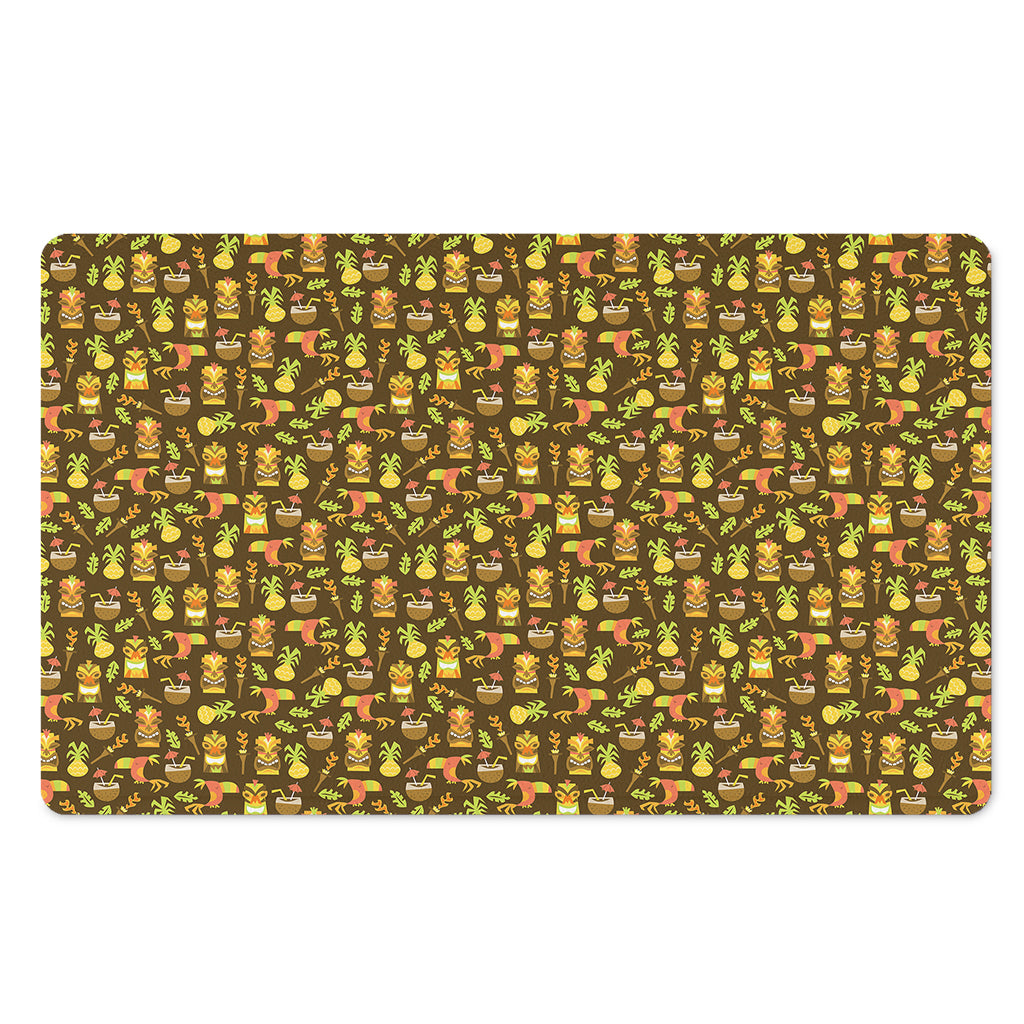 Tiki Luau Pattern Print Polyester Doormat