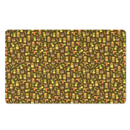 Tiki Luau Pattern Print Polyester Doormat