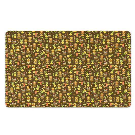 Tiki Luau Pattern Print Polyester Doormat