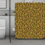 Tiki Luau Pattern Print Polyester Shower Curtain