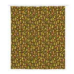 Tiki Luau Pattern Print Polyester Shower Curtain