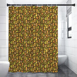 Tiki Luau Pattern Print Premium Shower Curtain