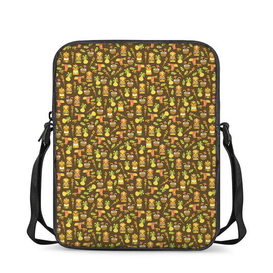 Tiki Luau Pattern Print Rectangular Crossbody Bag