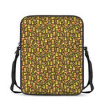 Tiki Luau Pattern Print Rectangular Crossbody Bag