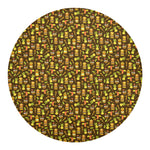 Tiki Luau Pattern Print Round Blanket