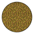 Tiki Luau Pattern Print Round Floor Mat
