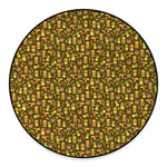 Tiki Luau Pattern Print Round Floor Mat