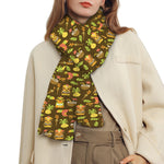 Tiki Luau Pattern Print Scarf