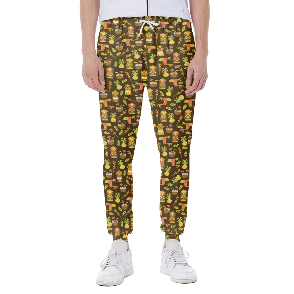 Tiki Luau Pattern Print Scuba Joggers