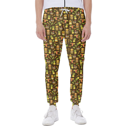Tiki Luau Pattern Print Scuba Joggers