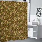 Tiki Luau Pattern Print Shower Curtain