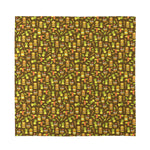 Tiki Luau Pattern Print Silk Bandana