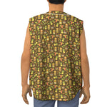 Tiki Luau Pattern Print Sleeveless Baseball Jersey