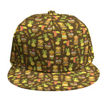 Tiki Luau Pattern Print Snapback Cap