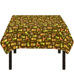 Tiki Luau Pattern Print Tablecloth