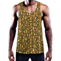 Tiki Luau Pattern Print Men's Workout Tank Top