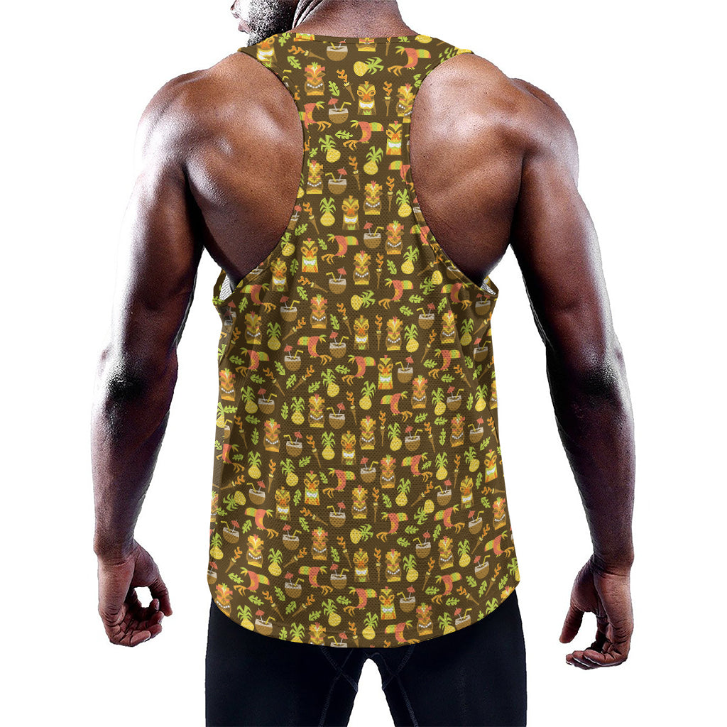 Tiki Luau Pattern Print Training Tank Top