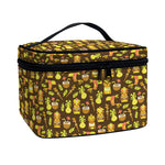Tiki Luau Pattern Print Travel Makeup Bag