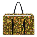 Tiki Luau Pattern Print Utility Tote Bag