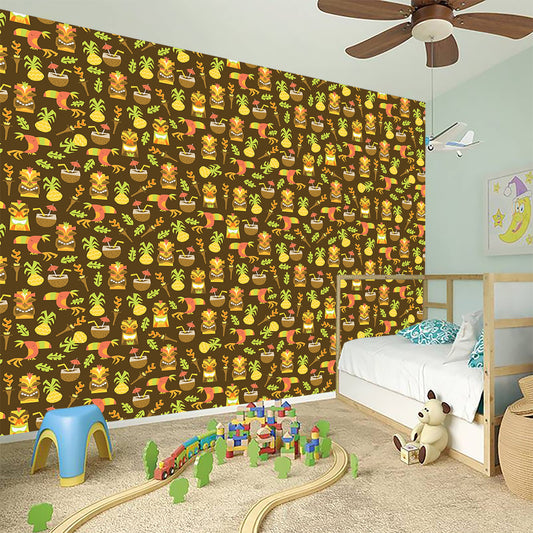 Tiki Luau Pattern Print Wall Sticker